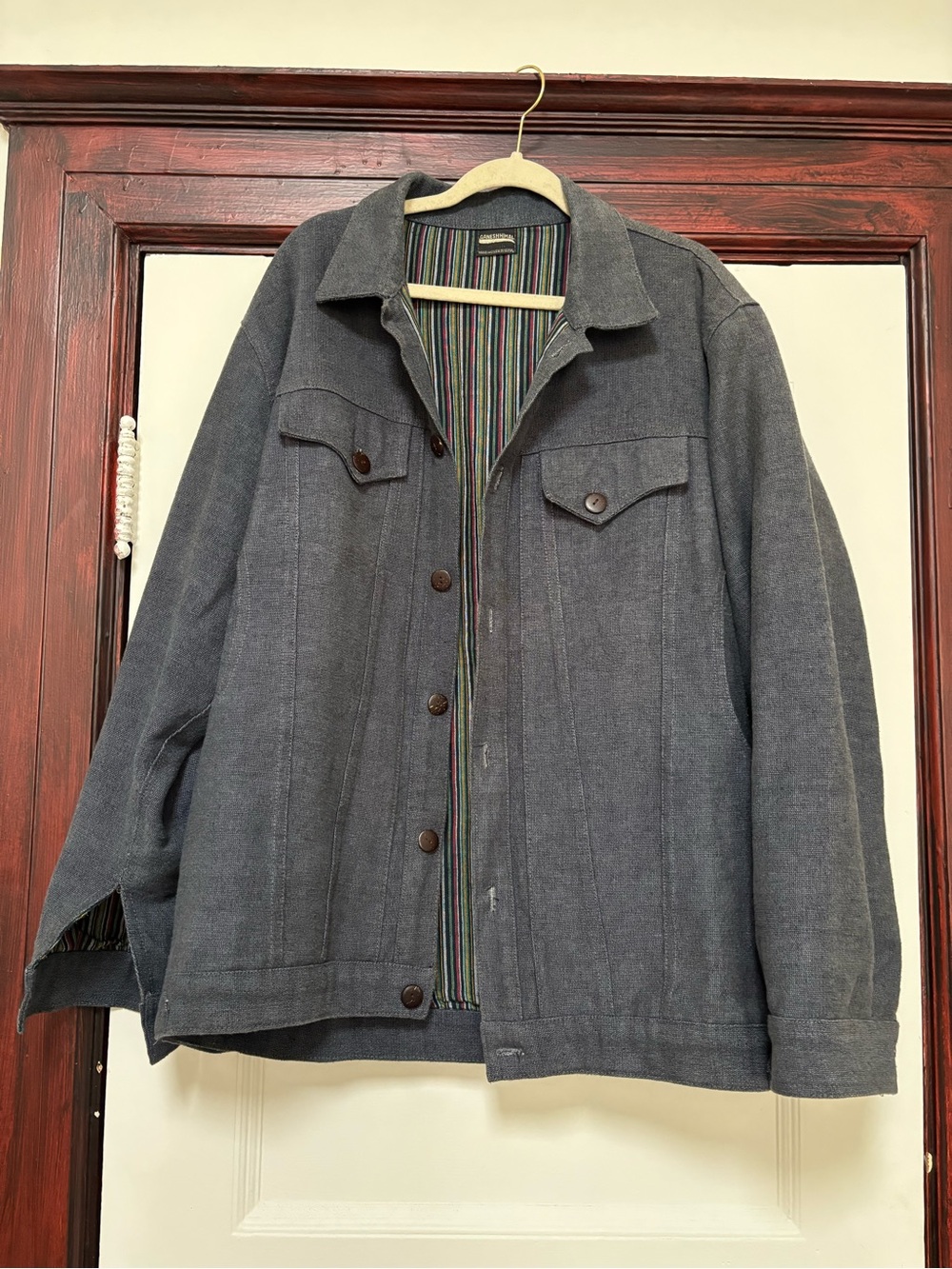 Ganeshhimal Men's Dusty blue Button-Up Shirt Jacket